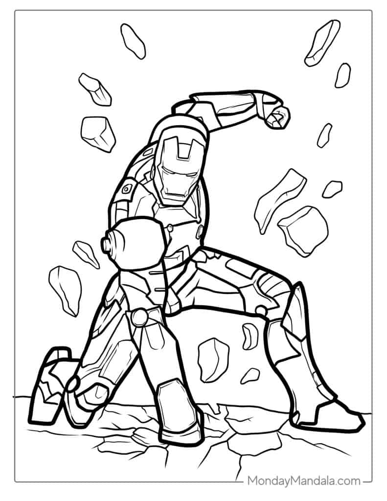 Iron man coloring pages free pdf printables