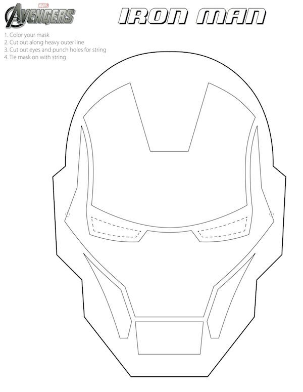 Homemade halloween costumes iron man mask coloring mask printable coloring masks