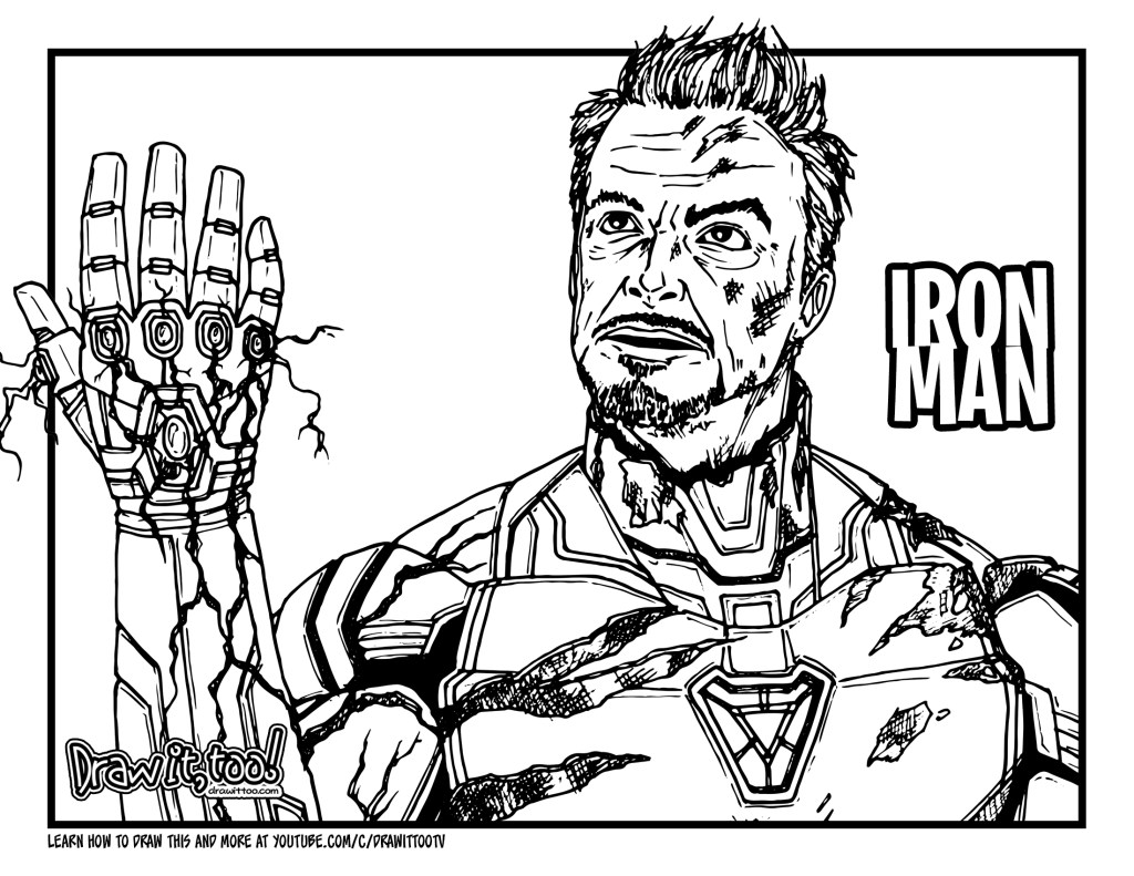 How to draw iron man avengers endgame drawing tutorial