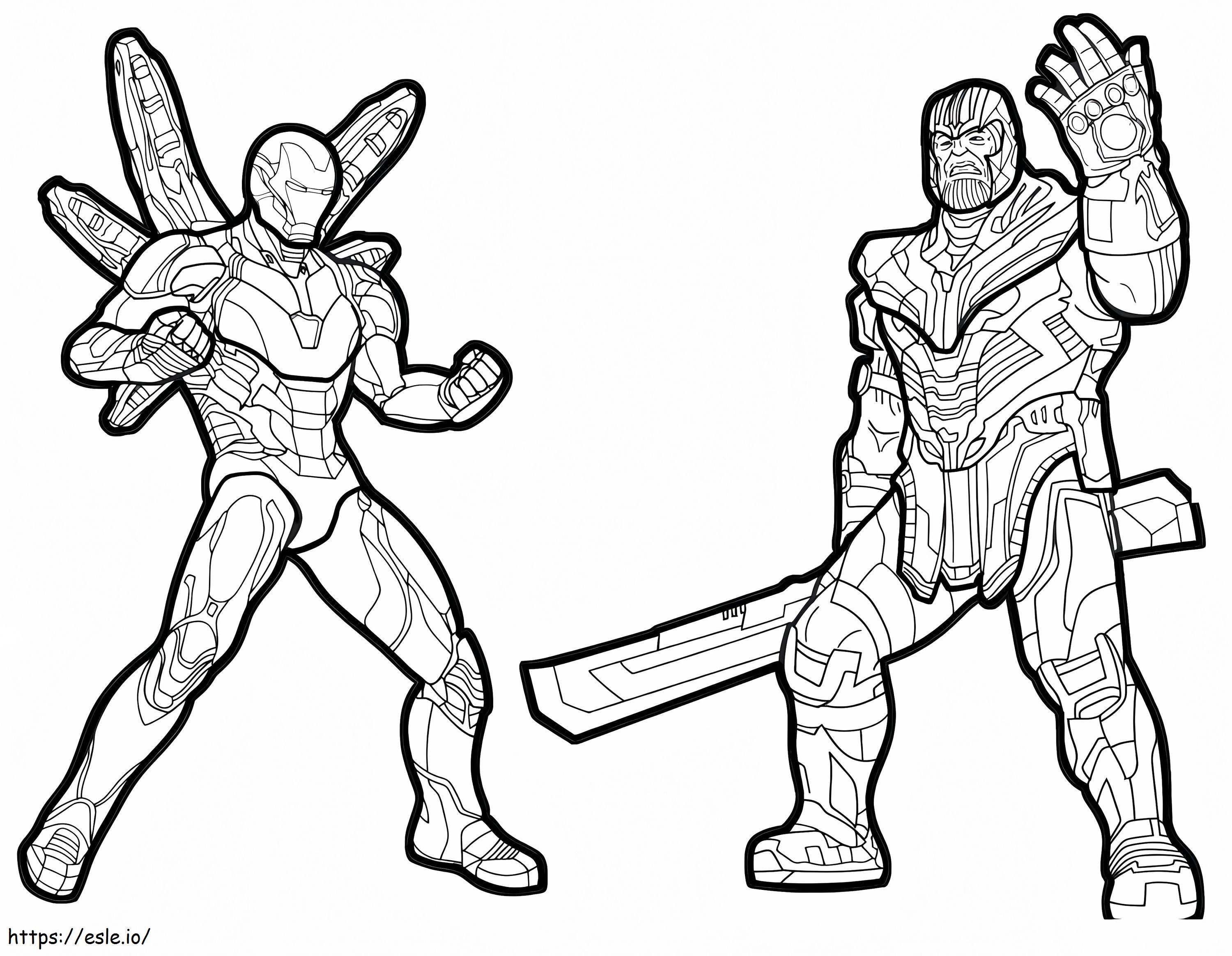 Thanos et iron man coloring page