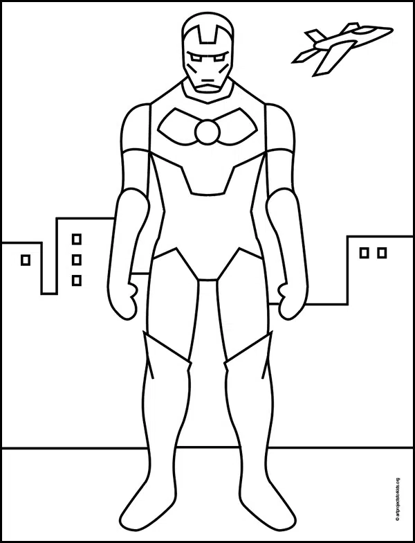 Easy how to draw iron man tutorial and iron man coloring page
