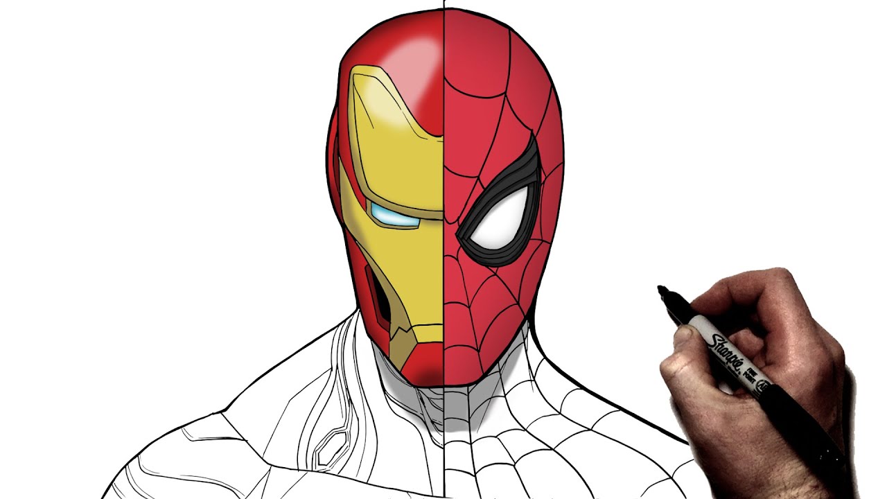 How to draw iron anspideran step by step arvel