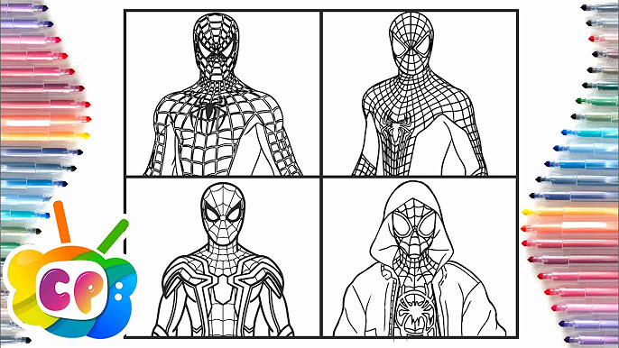 Spider man and iron spider man coloring pages