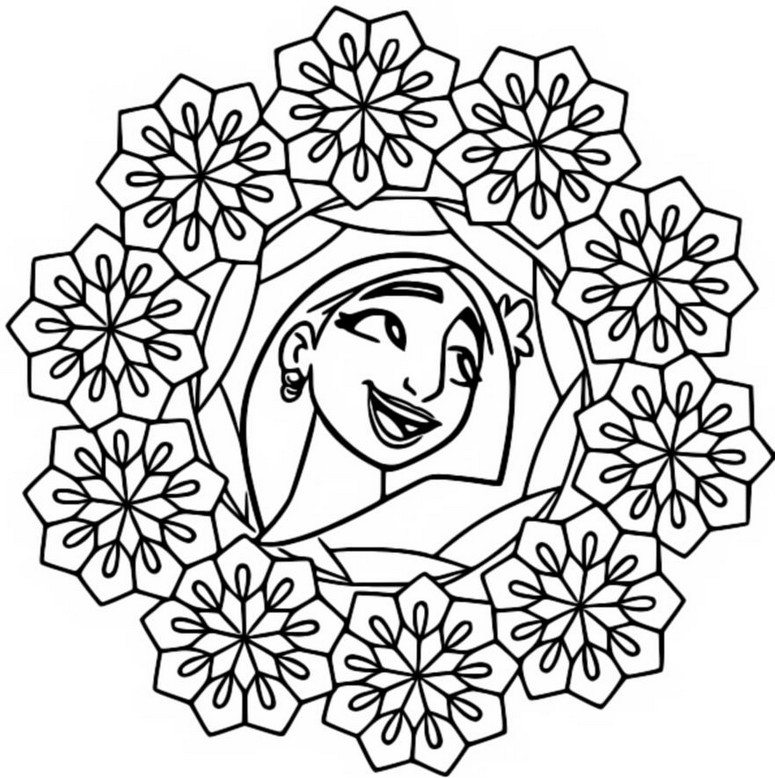 Coloring page mandalas encanto isabela