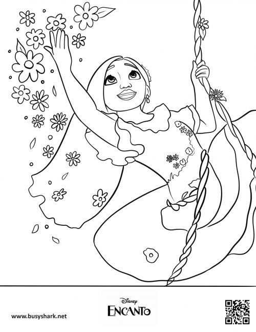 Isabela madrigal encanto free printable coloring page