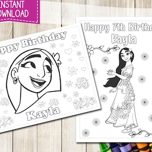 Isabella encanto coloring pages encanto coloring pages screen free activities party favor isabella encanto coloring book