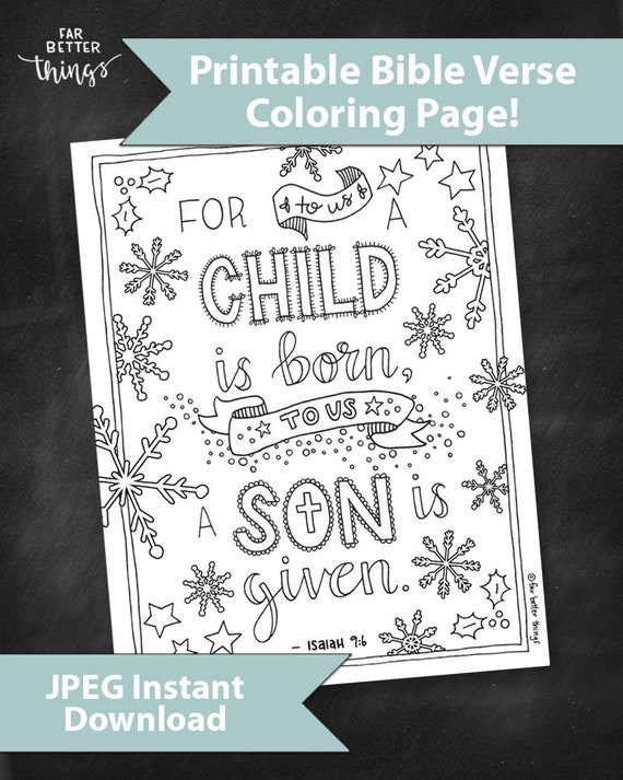 Bible verse coloring page isaiah printable bible verse coloring page christian kids activity christmas coloring sheet advent fun