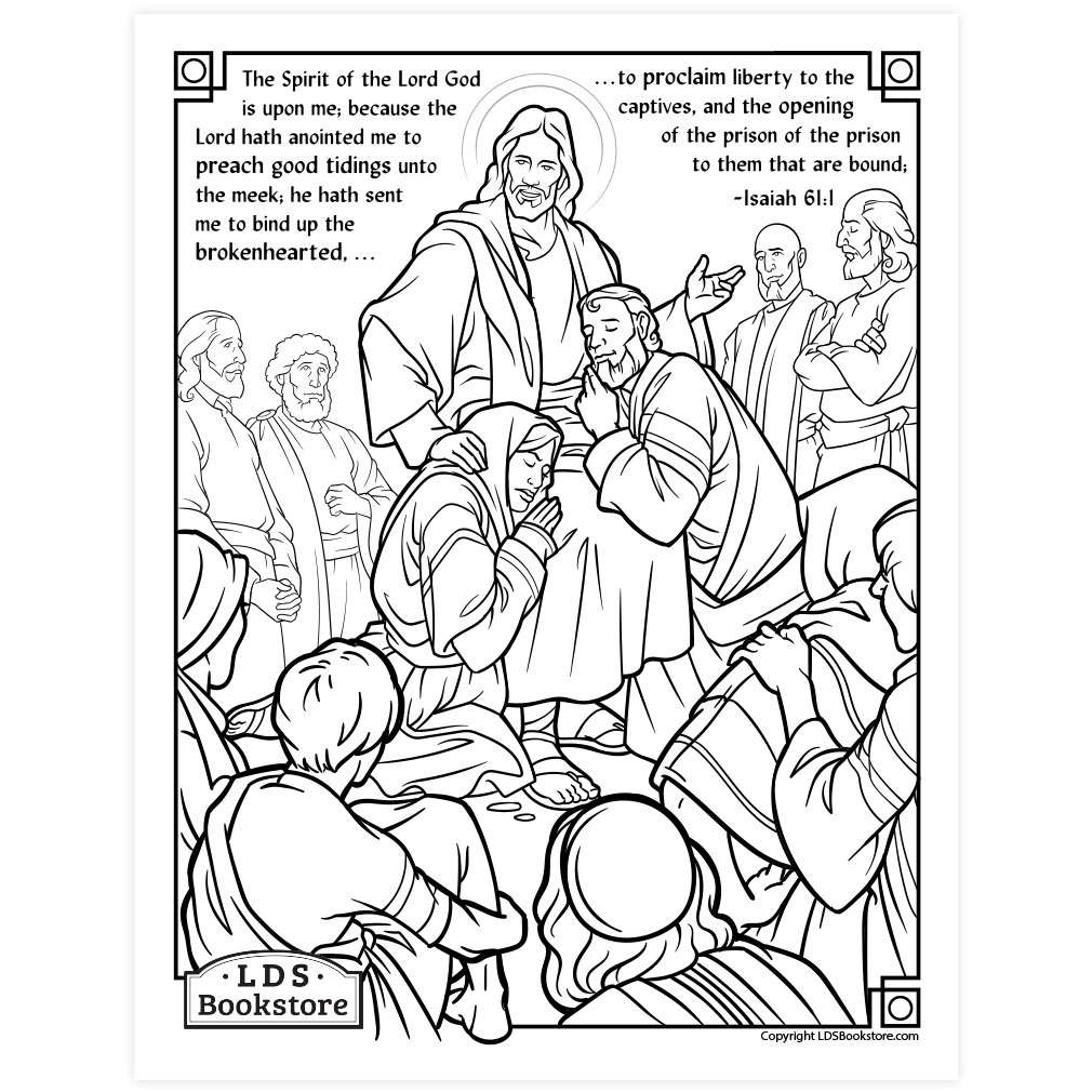 The lord hath anointed me coloring page