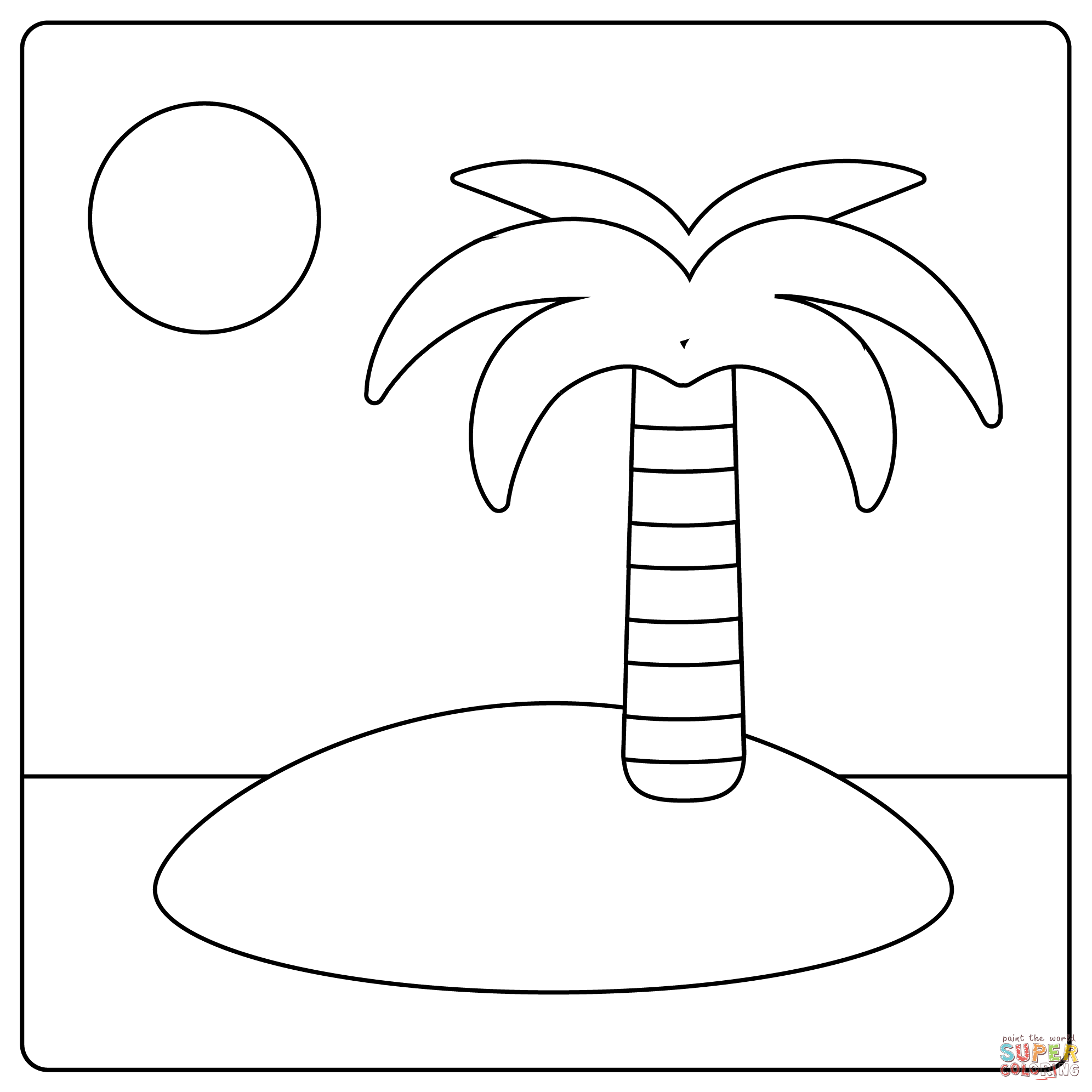 Desert island emoji coloring page free printable coloring pages