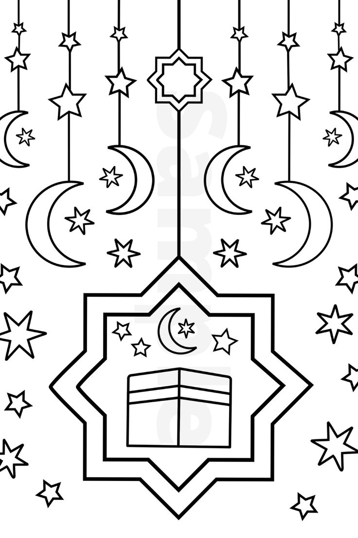 Kaaba coloring pages islamic design printable ramadan