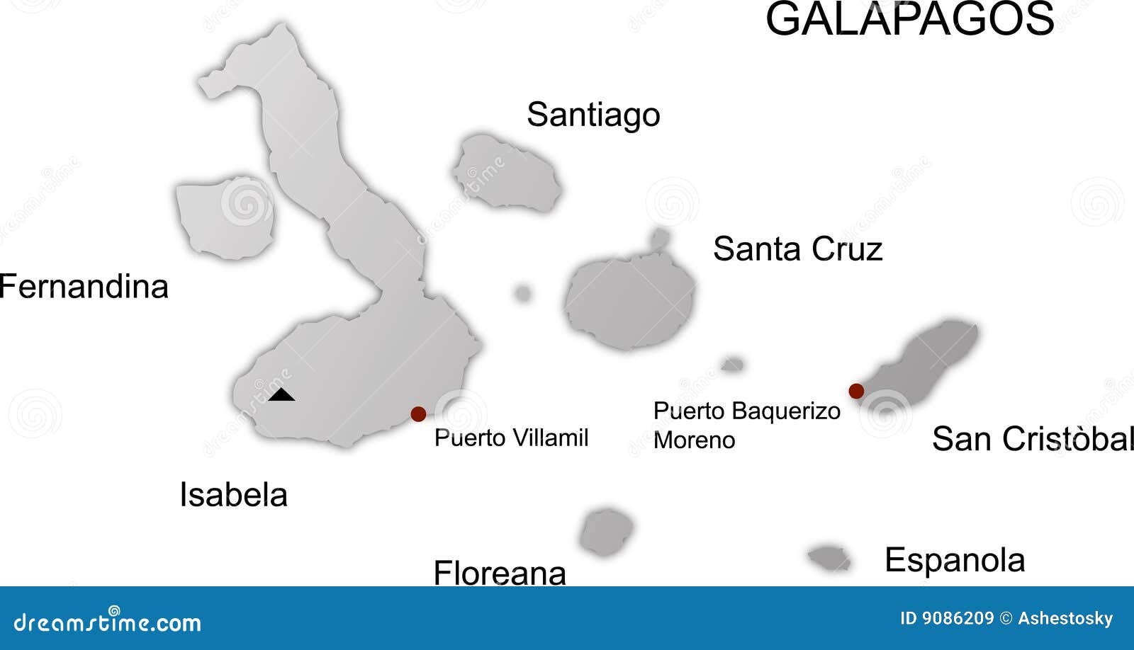 Galapagos islands map vector stock vector