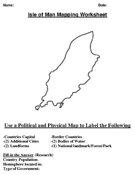 Isle of man mapping worksheet w flag coloring by northeast education
