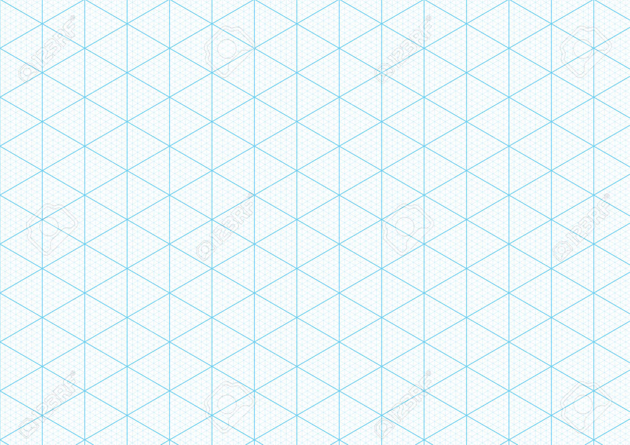 Isometric graph paper background with plotting triangular and hexagonal ruler guide line grid texture for engineering or mechanical layout drawing vector a graph paper template background royalty free svg cliparts vectors and