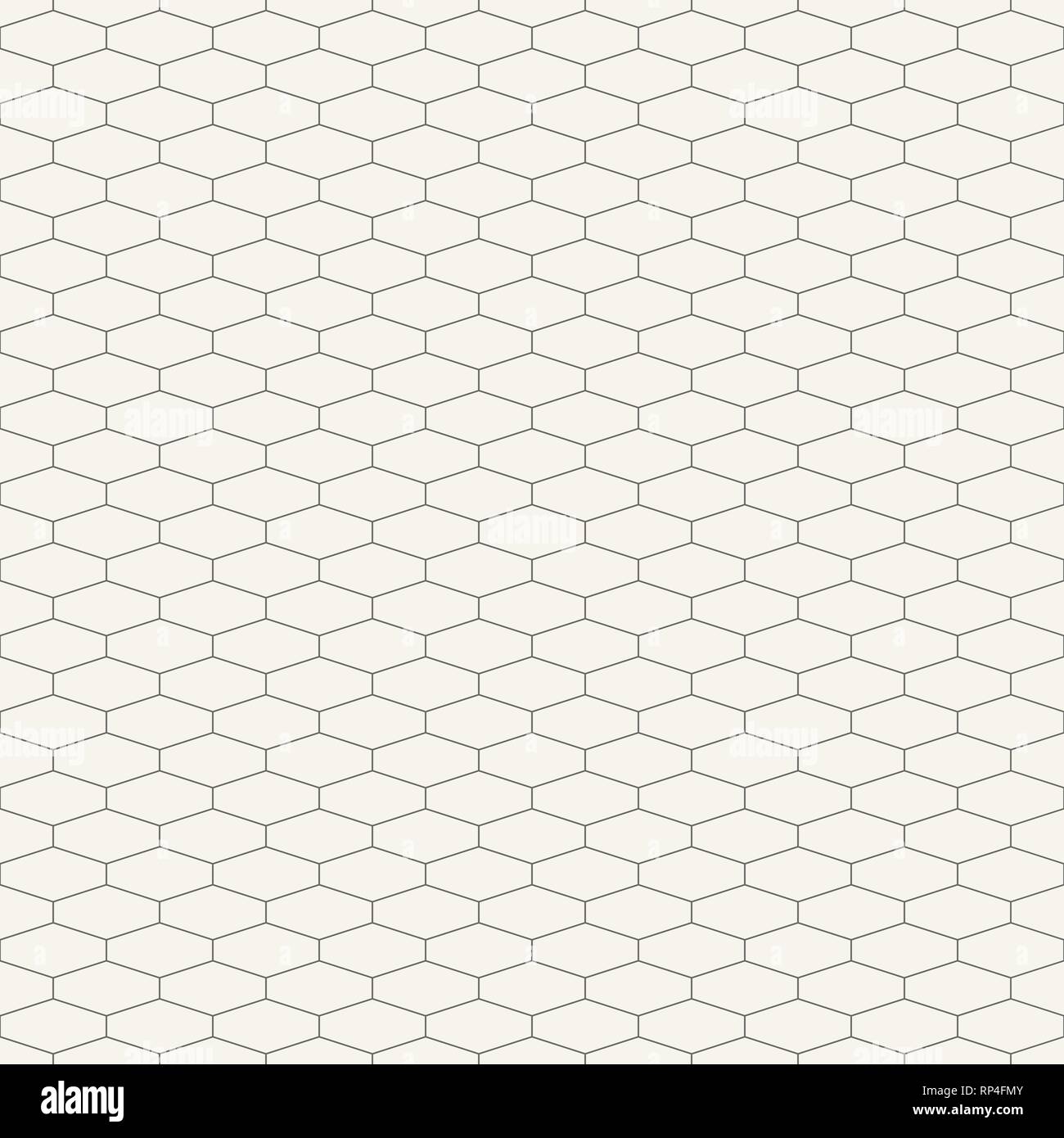 Abstract seamless pattern hexagonal grid design geometric wallpaper tiles motif linear style oblong hexagonal net vector background stock vector image art