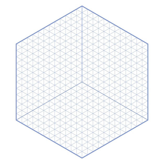 Premium vector hexagonal isometric grid vector illustration with editable strokes