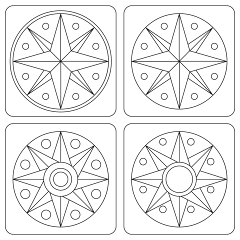 Pennsylvania dutch hex signs coloring page free printable coloring pages