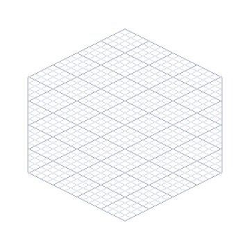 Premium vector hexagonal isometric grid template for drawing in pixel art style