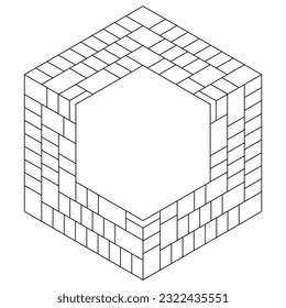 Impossible geometry object optical illusion isometric stock vector royalty free