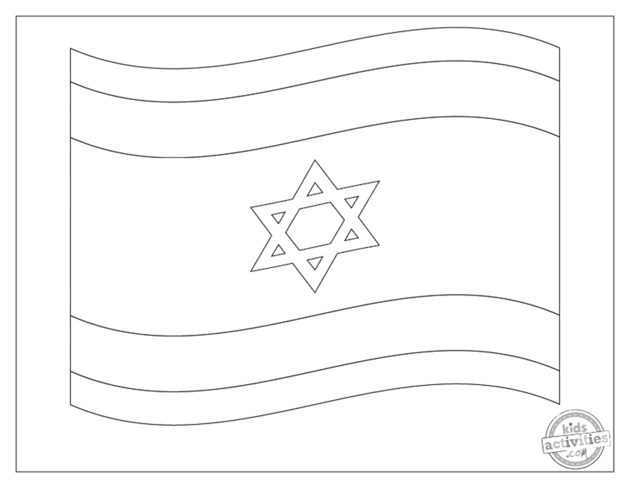 Simple israel flag coloring sheets kids activities blog