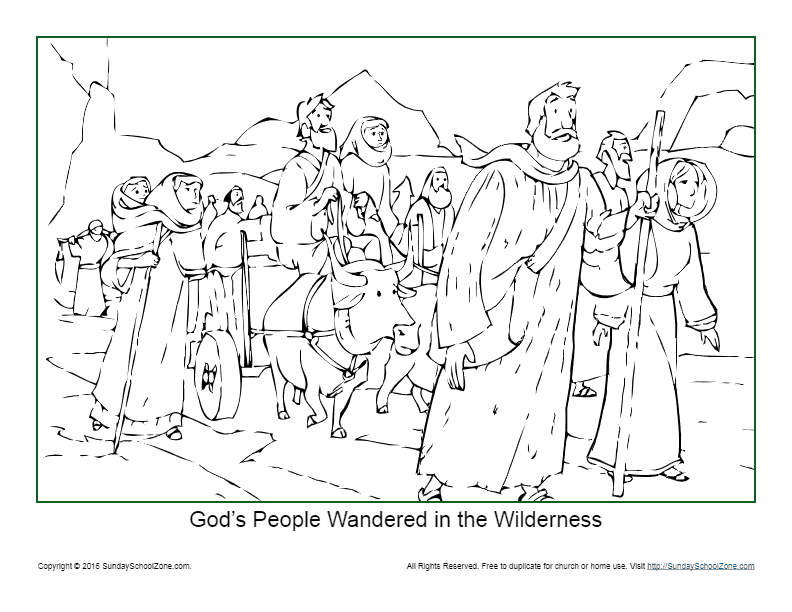Gods people wandered in the wilderness coloring page