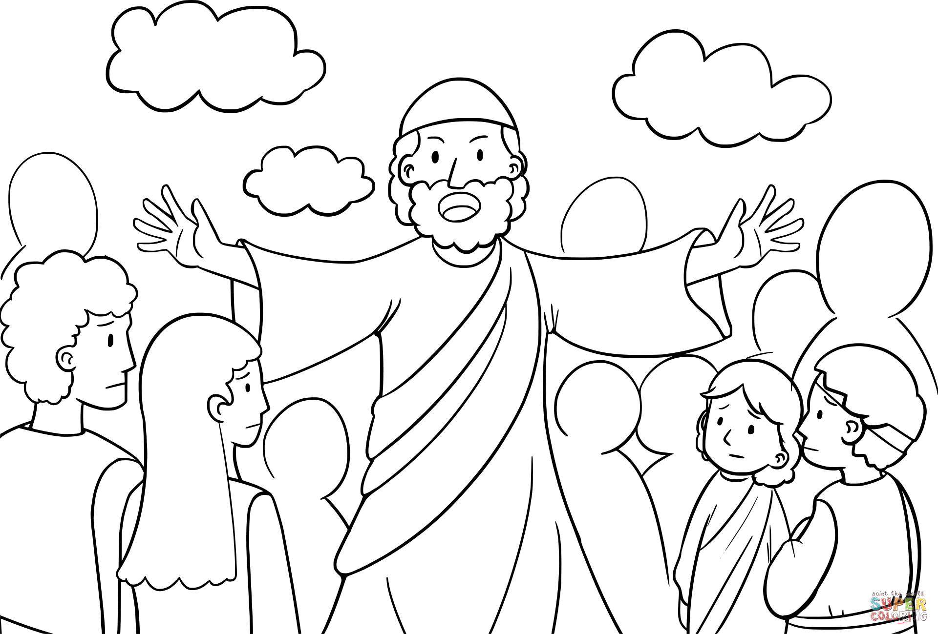 Moses speaking to the israelites coloring page free printable coloring pages