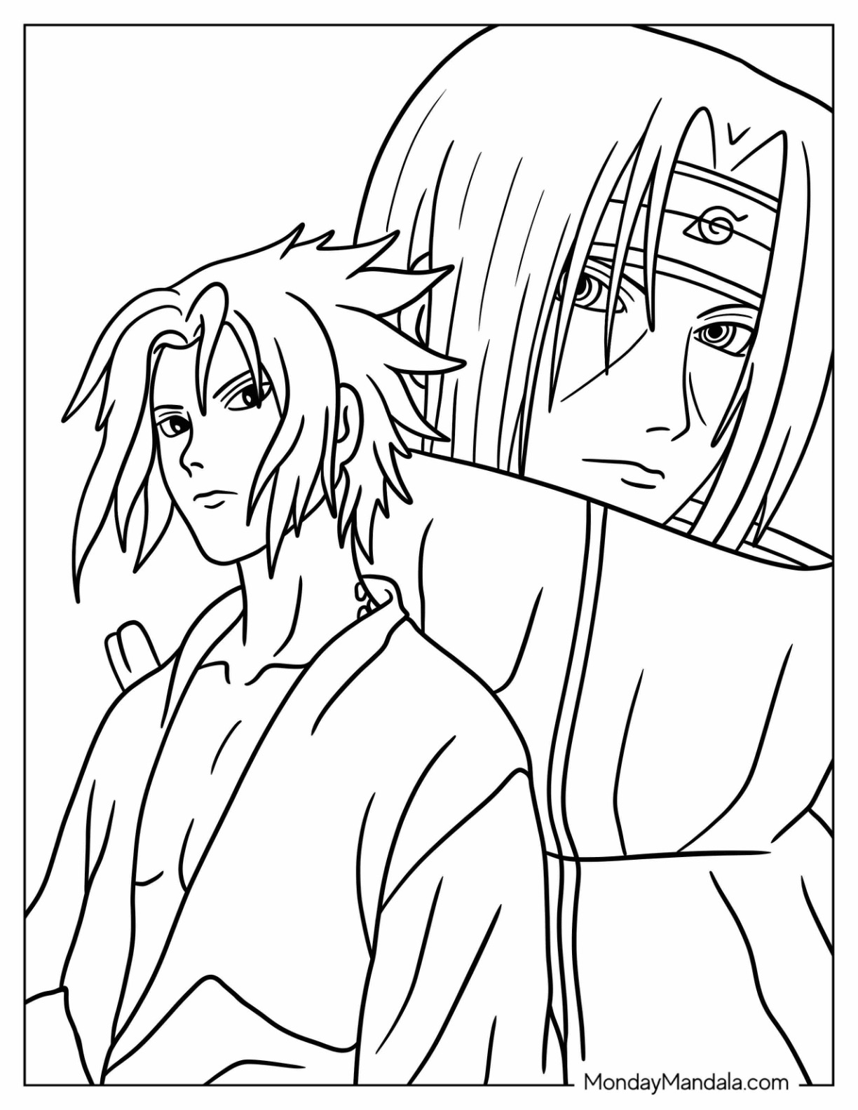 Itachi coloring pages free pdf printables