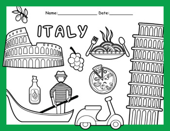 Italy coloring page for kids by lailabee tpt