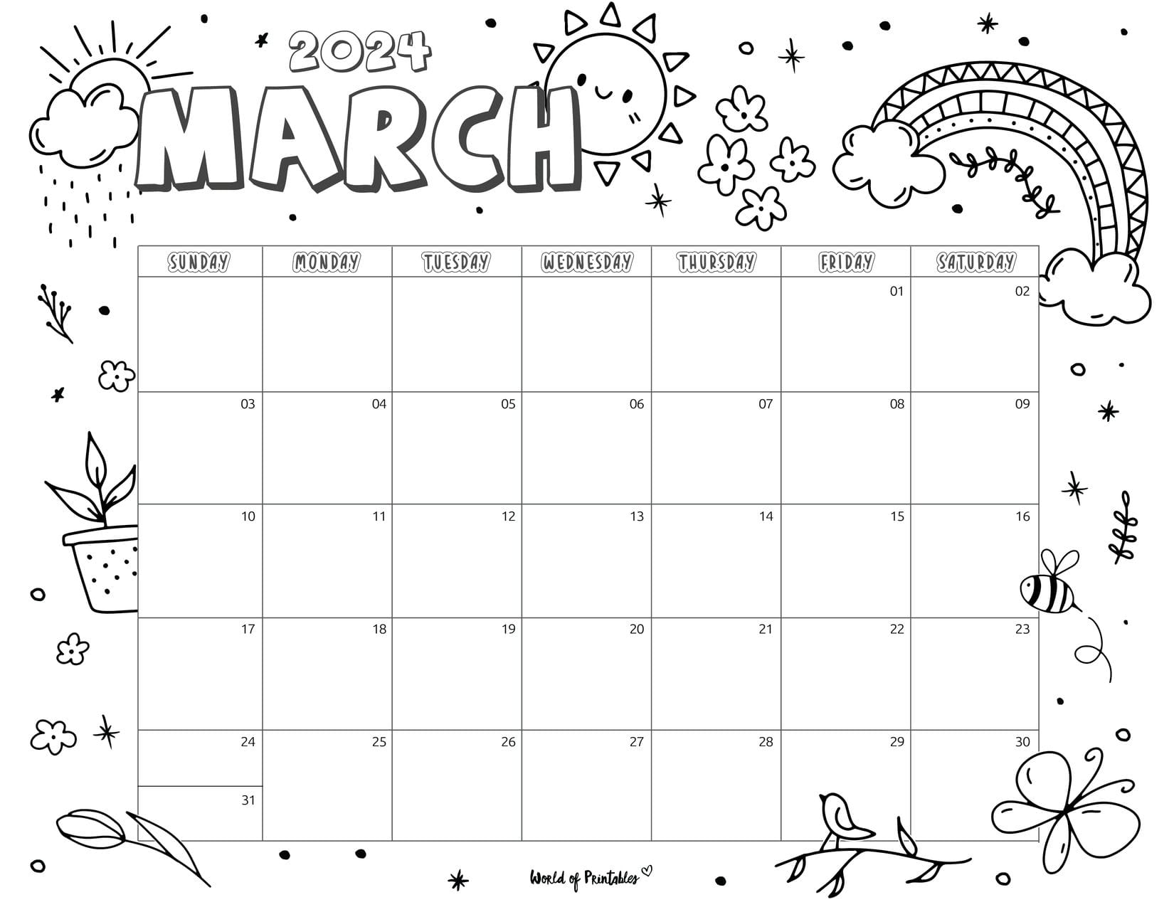 Coloring calendar
