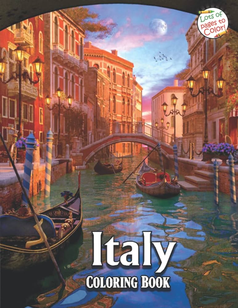 Italy coloring book enchanting italy coloring pages with high quality images for all ages great book for relaxation and stress relief jones linda books