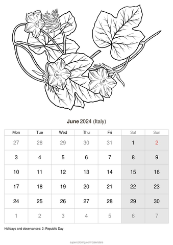 June calendar