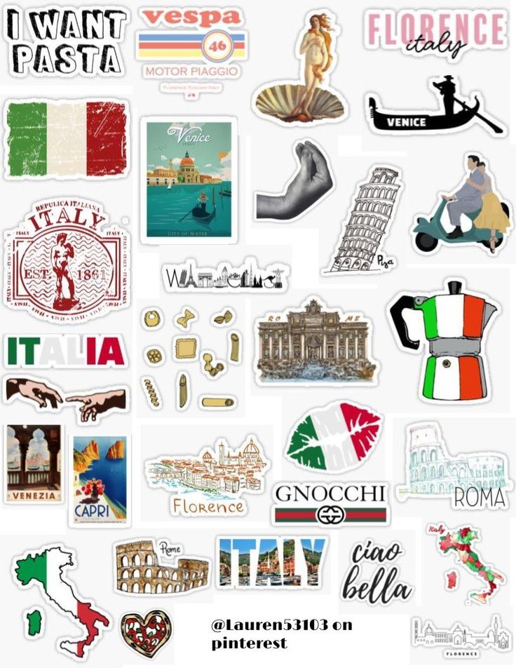 Italy sticker pack sticker drucken fotoalbum kreativ gestalten diy aufkleber