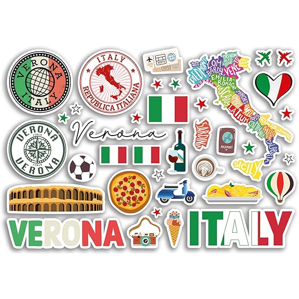 A sticker sheet pisa landmarks vinyl stickers