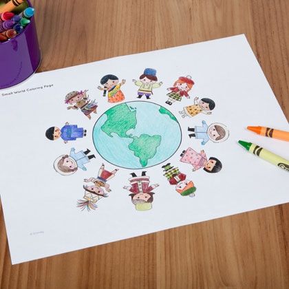 Craft time its a small world coloring page world crafts disney coloring pages coloring pages