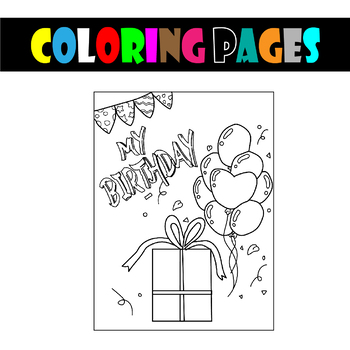 Happy birthday coloring pages by digital store of activities tpt