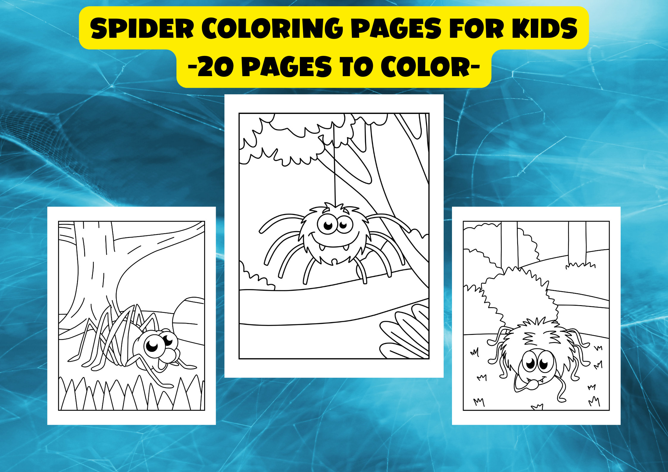 Spider coloring pages for kids printable pages cool illustrations for kids who love spiders spider coloring book