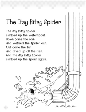 Teaching with itsy bitsy spider printable lesson plans and ideas lined stationery