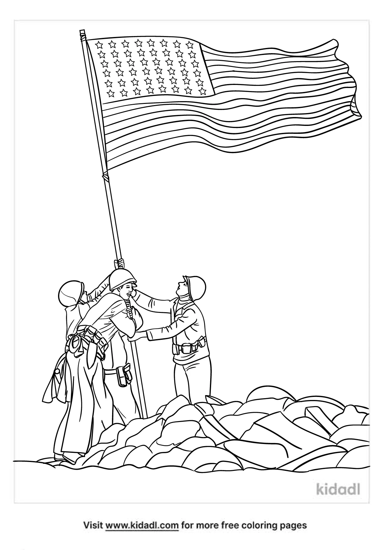 Free iwo jima flag raising coloring page coloring page printables