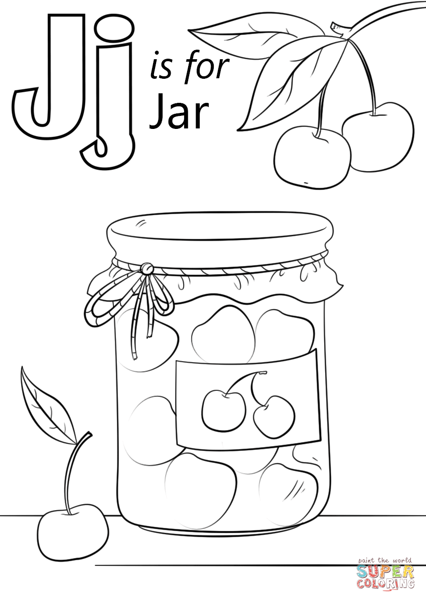 Letter j is for jar coloring page free printable coloring pages alphabet coloring pages abc coloring pages free printable coloring pages