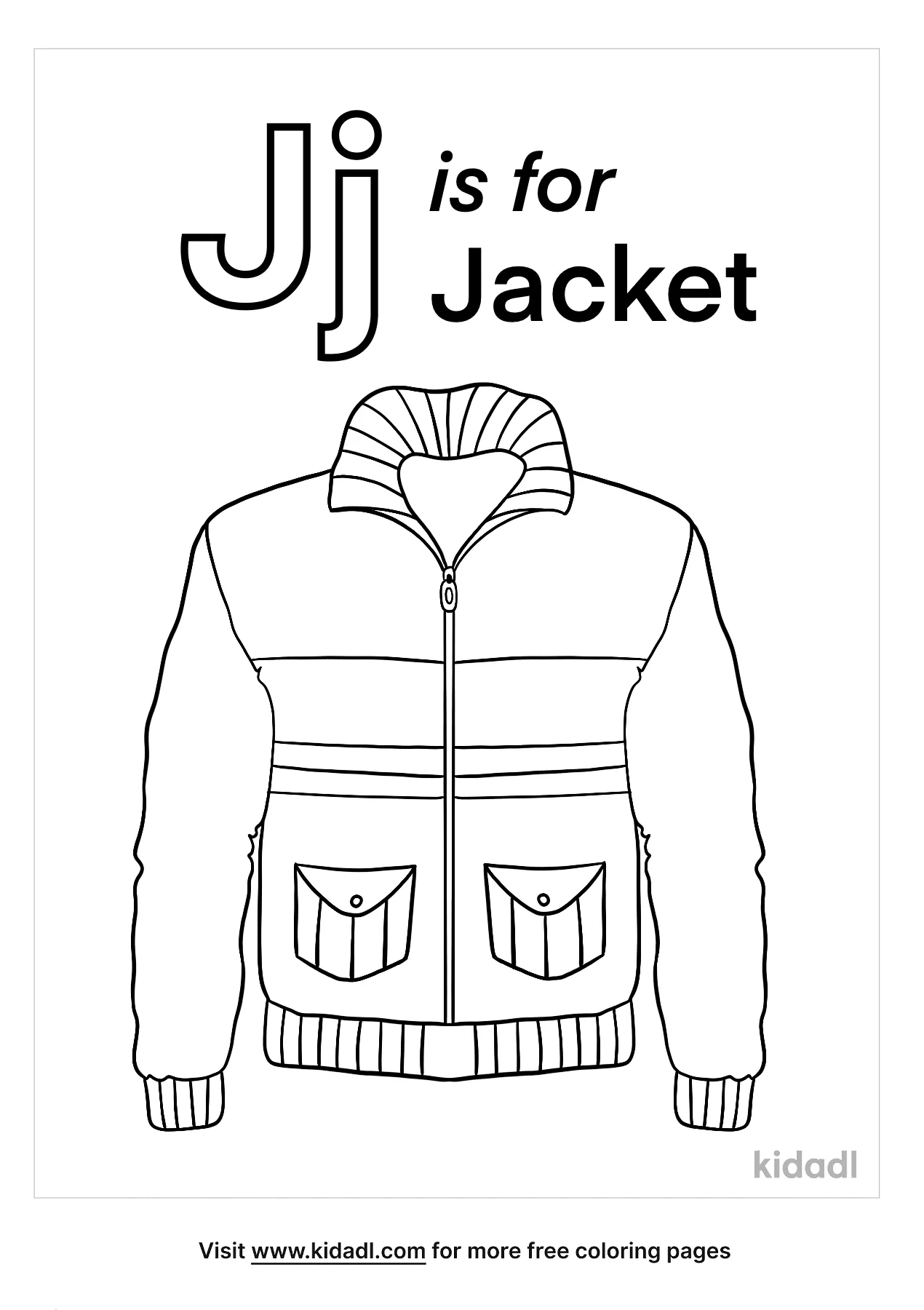 Free j is for jacket coloring page coloring page printables