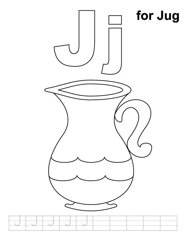 J for jug coloring page with handwriting practice download free j for jug coloring page with handwriting practice for kids best coloring pages