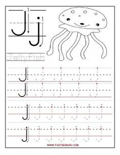 Printable letter j tracing worksheets for preschool