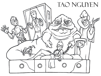 Tao nguyens jabba and friends drawing by tao nguyen on