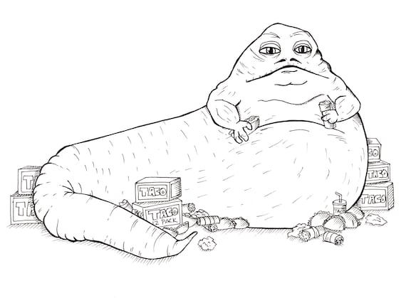 Jabba the taco hutt art illustration print fanart