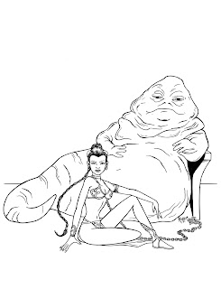 Drumfish productions sketch a day princess leia and jabba the hut