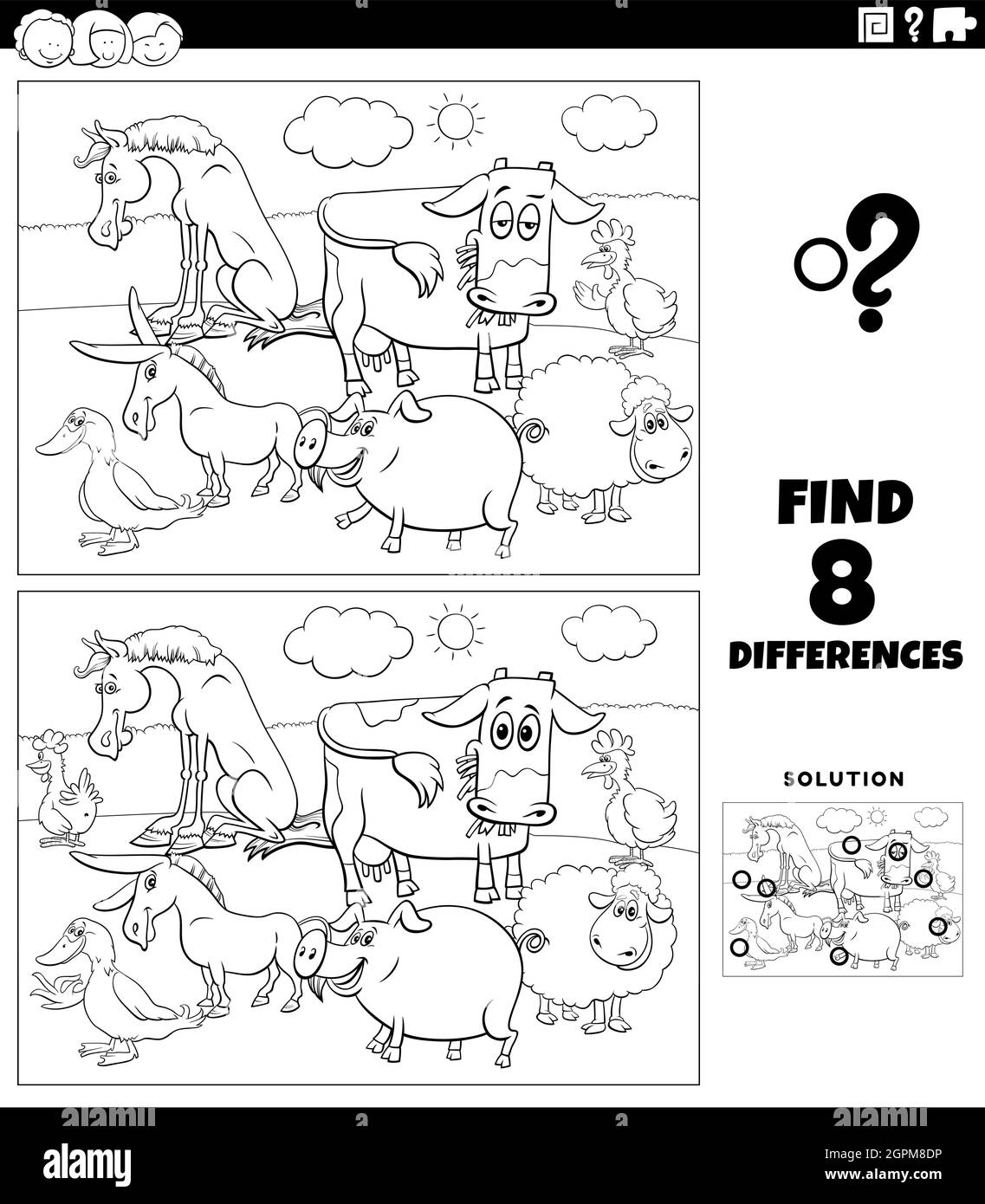 Sheep with children black and white stock photos images