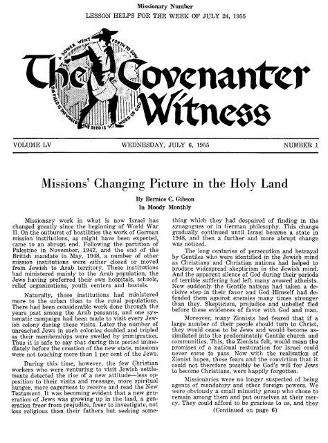 Covenanter witness vol