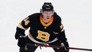 Bruins defenseman jack ahcan showed that he had a pretty good handle on things