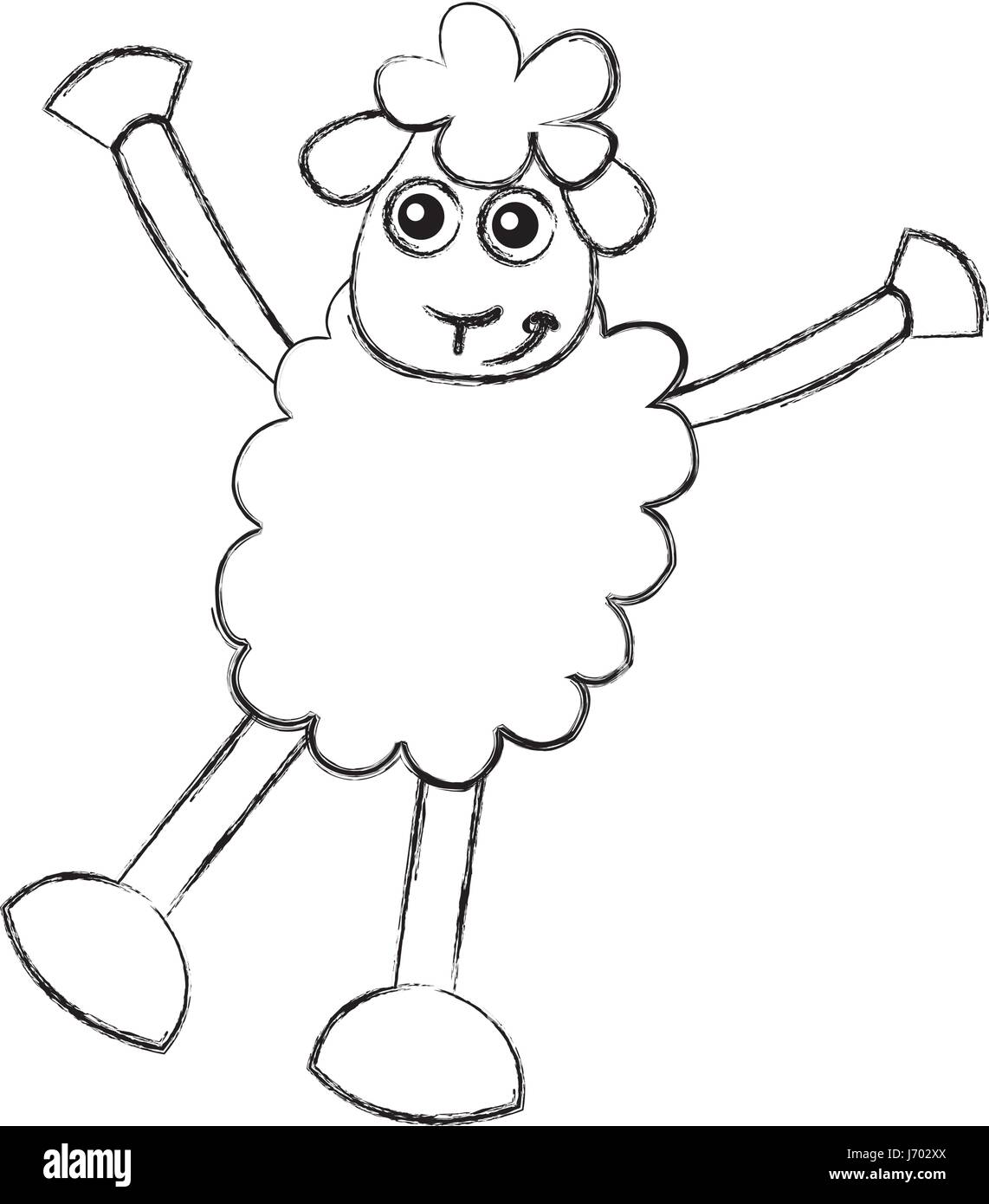 Child with sheep farm black and white stock photos images