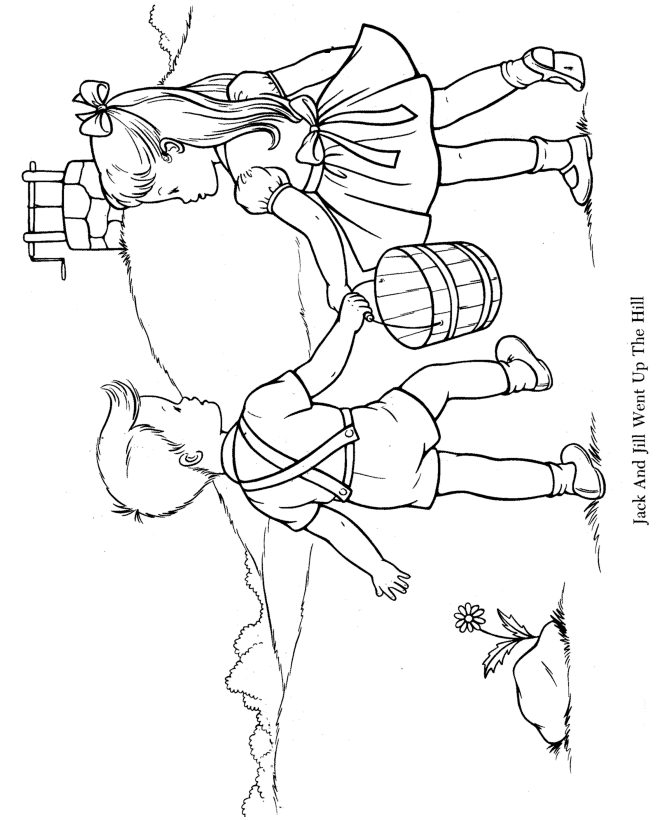 Jack and jill coloring pages nursery rhymes coloring books