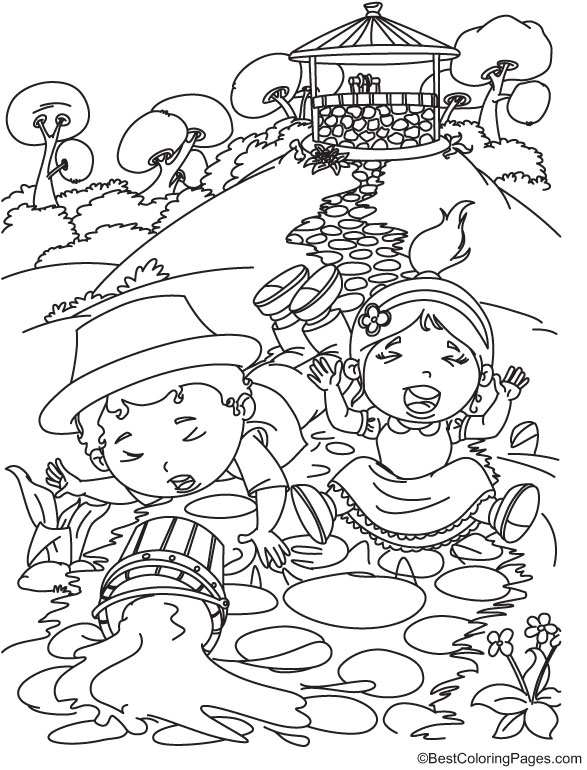 Jack and jill nursery rhymes colorg page funny colorg book colorg pages nursery rhymes